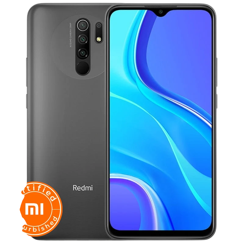 Xiaomi Redmi 9 4GB/64GB Gris reacondicionado oficial, pantalla grande con notch en gota, cuatro cámaras traseras verticales y lector de huellas trasero - Ítem