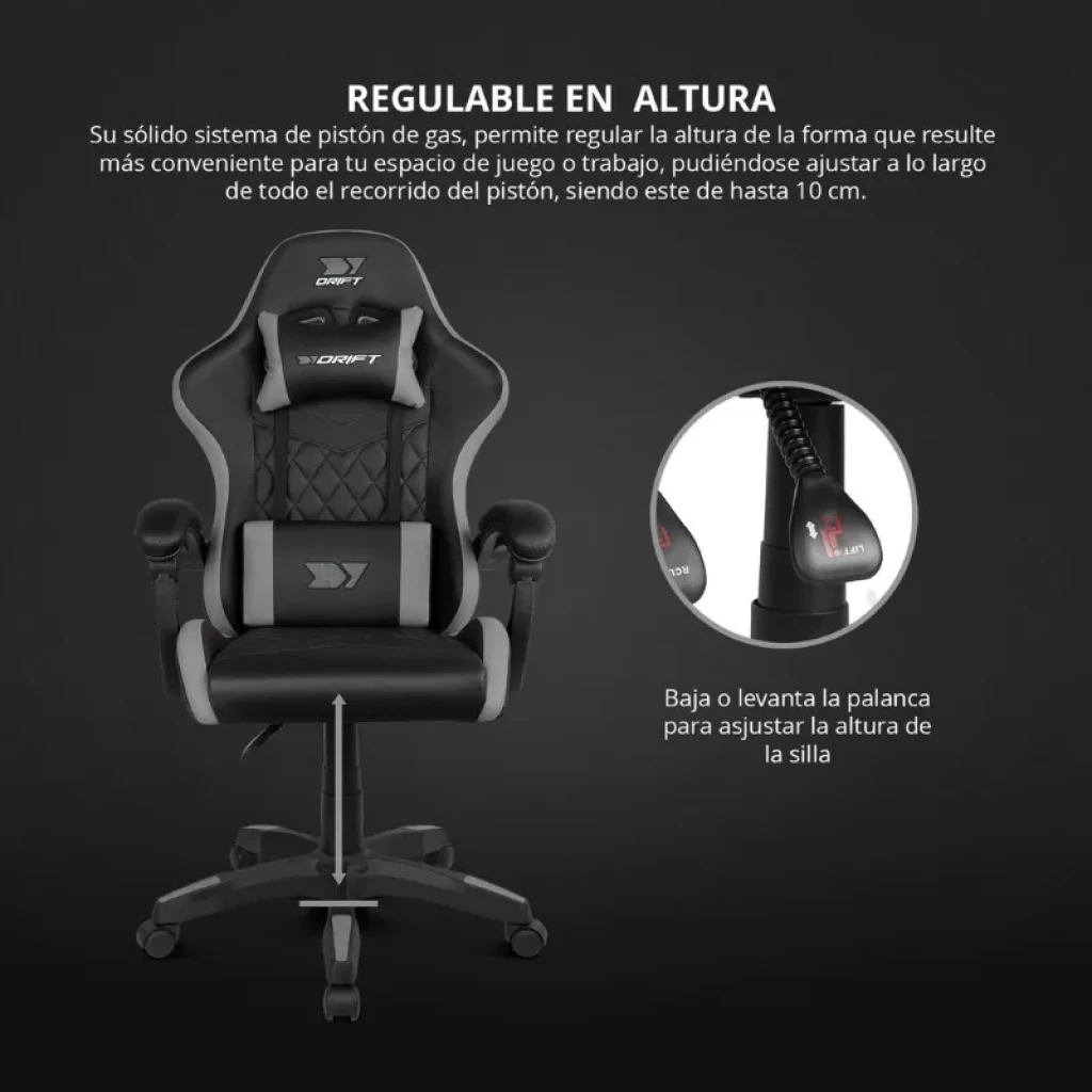 DRIFT DR35 Noir, Grey - Chaise de jeu - Ítem2