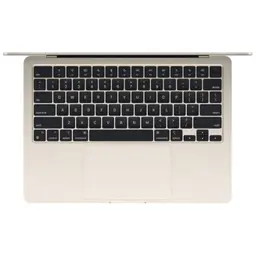 Teclado retroiluminado do MacBook Air M2 cor Starlight com trackpad amplo e layout US, corpo fino em alumínio, estado renovado excelente