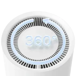 Xiaomi Smart Dehumidifier Lite Branco com grelha superior 360°, indicador luminoso e botões táteis frontais; design cilíndrico minimalista em branco.