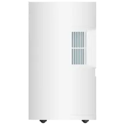 Xiaomi Smart Dehumidifier Lite Branco com corpo minimalista, grelha lateral vertical, acabamento fosco e rodas discretas para fácil mobilidade