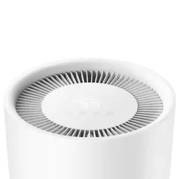 Xiaomi Smart Dehumidifier Lite Branco com topo circular, grelha radial, painel LED digital e botões táteis; design minimalista e acabamento fosco branco