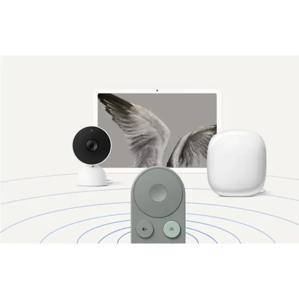 Google TV Streamer 4K Avellana Versión importación con control remoto minimalista gris, botones circulares, micrófono y base ovalada a juego - Ítem4