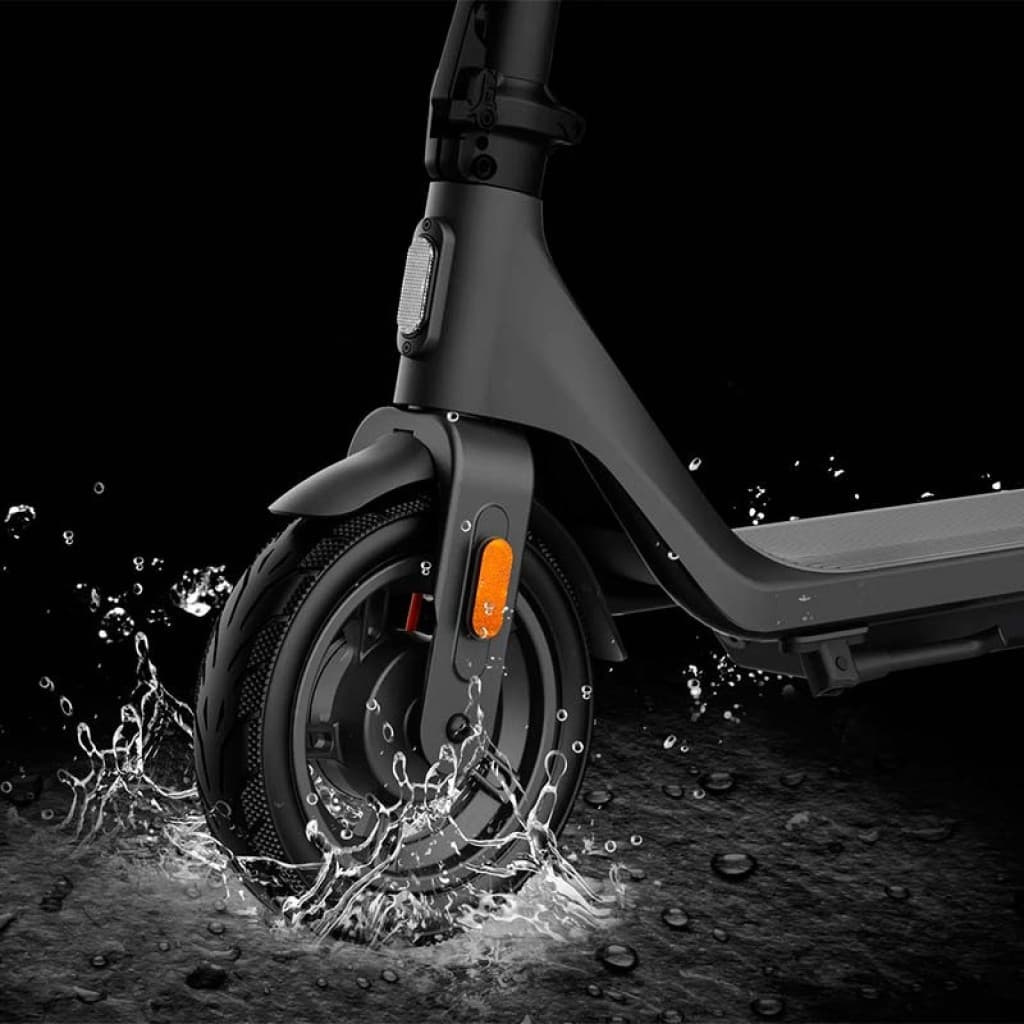 Xiaomi Electric Scooter 4 Lite 2e gén, reconditionné classe A, roue avant avec garde-boue, pneu rainuré antidérapant, réflecteur orange, éclaboussures