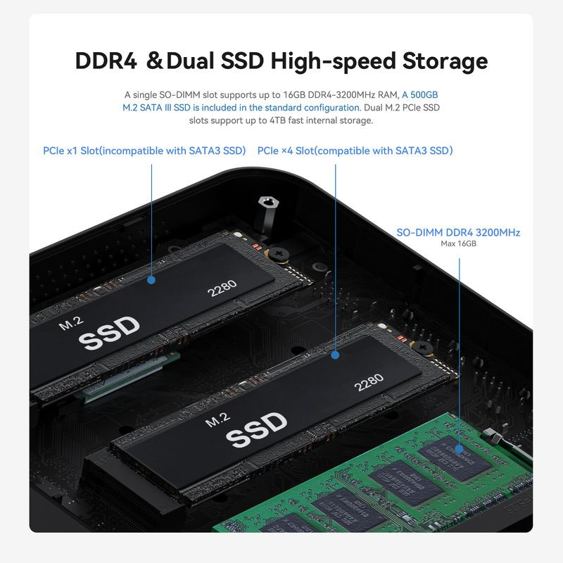 OUMAX MAX N Intel 150/16GB/500GB SSD/Windows Negro - Ítem8