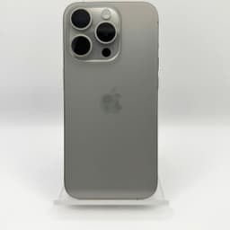 Dos de l’iPhone 15 Pro titane naturel, 3 appareils photo pro et LiDAR, finition mate élégante, châssis léger en titane, état excellent reconditionné.