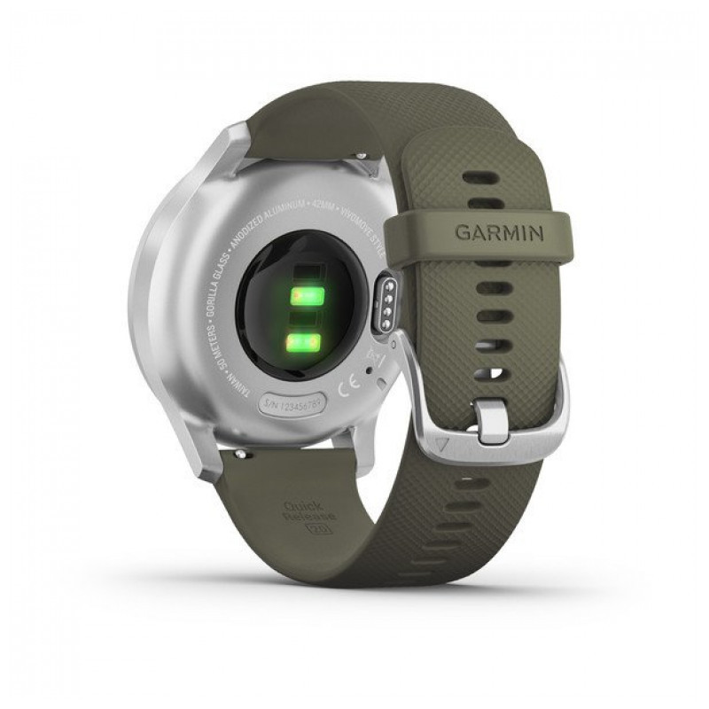 Garmin vívomove Style Aluminio Plateado con Correa de Silicona Verde - Ítem4