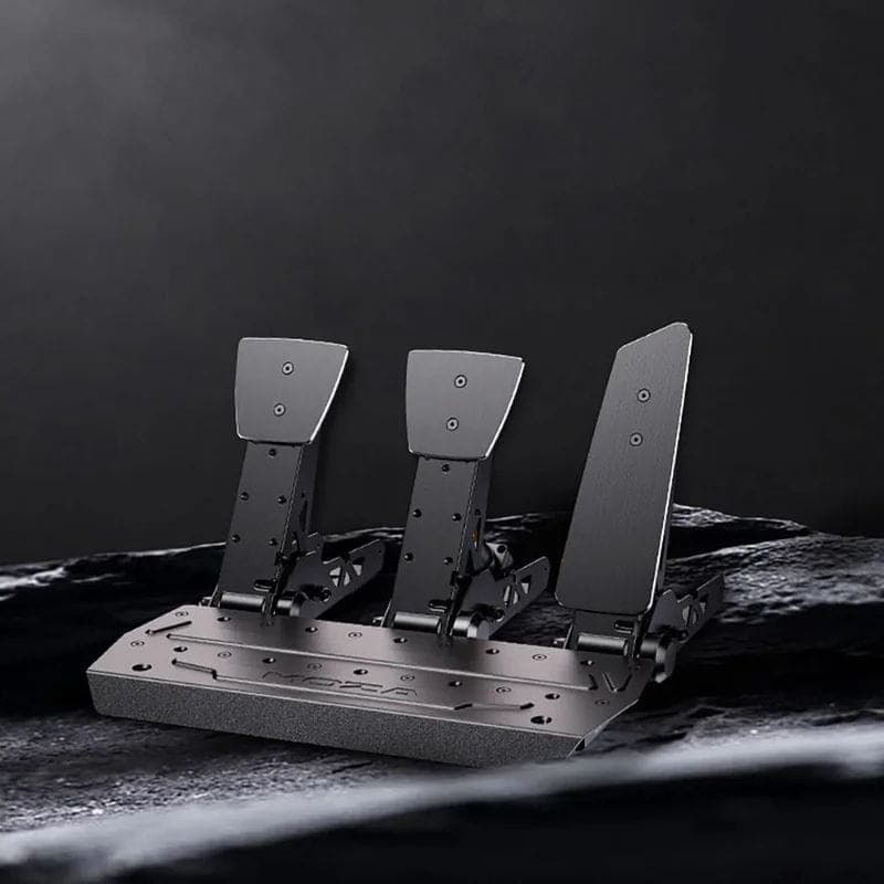 Moza Racing SR-P Preto - Pedais para PC com três pedais metálicos ajustáveis, base robusta, acabamento fosco e design racing para simulação realista
