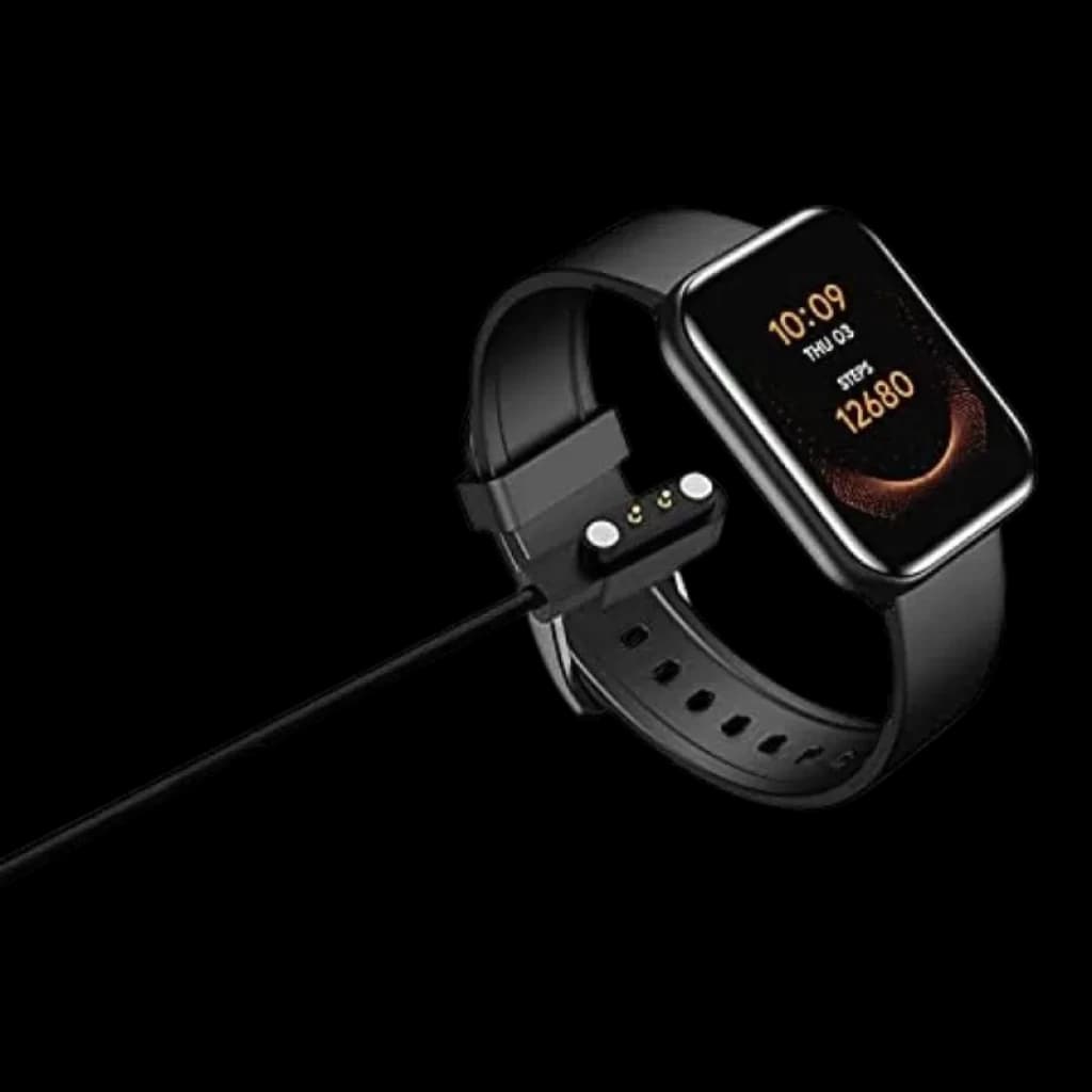 Carregador para CMF Watch Pro 2 / Watch Pro Preto Compatível com conector magnético, pinos dourados e cabo fino, encaixe lateral seguro para pulseira preta
