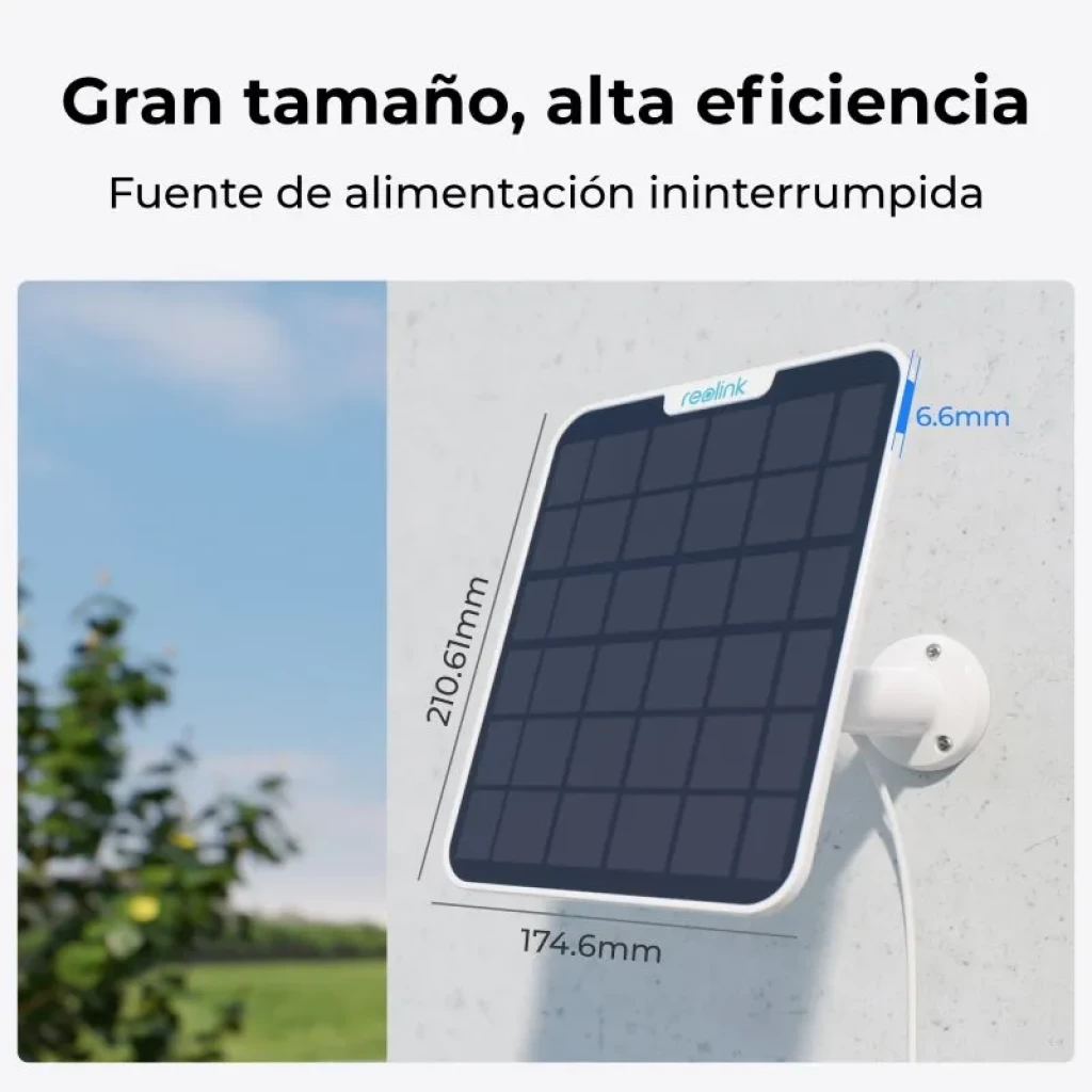 Panneau solaire Reolink Solar Panel 2 6W IP65, panneau noir avec cadre blanc et support mural réglable, compatible avec les caméras Reolink à batterie - Ítem2