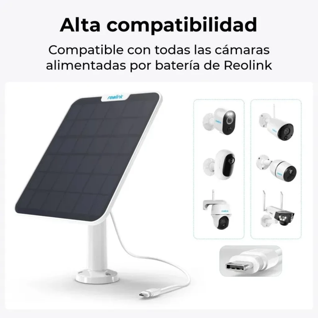 Panneau solaire Reolink Solar Panel 2 6W IP65, panneau noir avec cadre blanc et support mural réglable, compatible avec les caméras Reolink à batterie - Ítem6