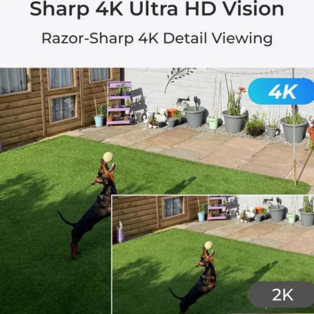 Reolink W437 con diseño domo blanco, lente central visible, LEDs infrarrojos y antenas WiFi dobles para exterior - Ítem1