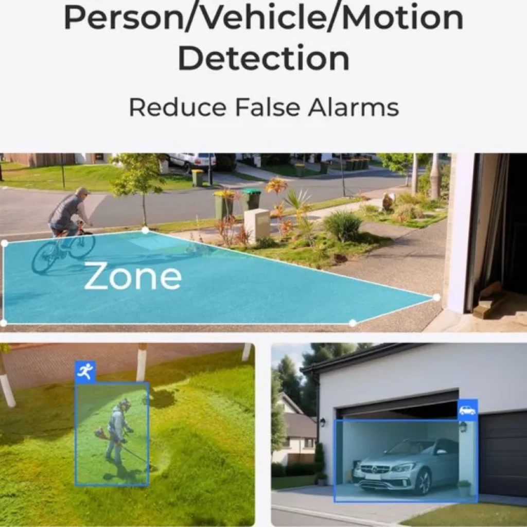 Reolink W437 con diseño domo blanco, lente central visible, LEDs infrarrojos y antenas WiFi dobles para exterior - Ítem3