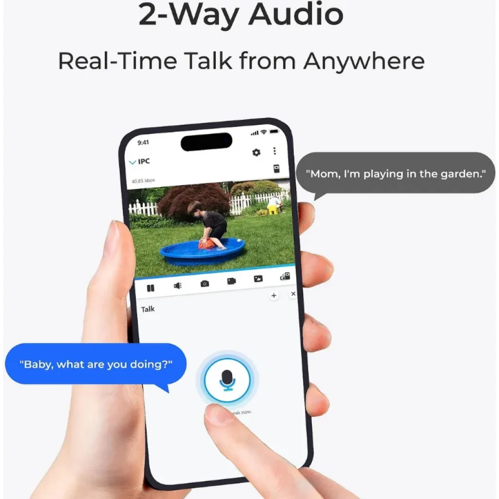 Reolink E Series E540-B negra con lente central y LEDs frontales, diseño domo exterior resistente y montaje mural - Ítem3