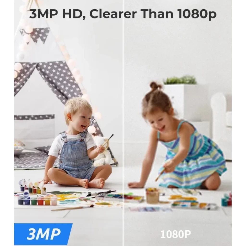 Câmara Reolink E Series E320 3MP, esfera branca com lente preta, base estável, WiFi, visão noturna IR, design PT para vigilância interior - Item1