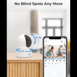 Reolink E Series E320 3MP: câmara IP WiFi com rotação de 355° e inclinação de 50°, lente preta/branca, visão noturna IR, controlo a partir de aplicação móvel e design compacto