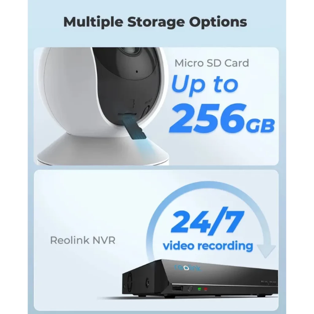 Câmara Reolink E Series E320 3MP, esfera branca com lente preta, base estável, WiFi, visão noturna IR, design PT para vigilância interior - Item5