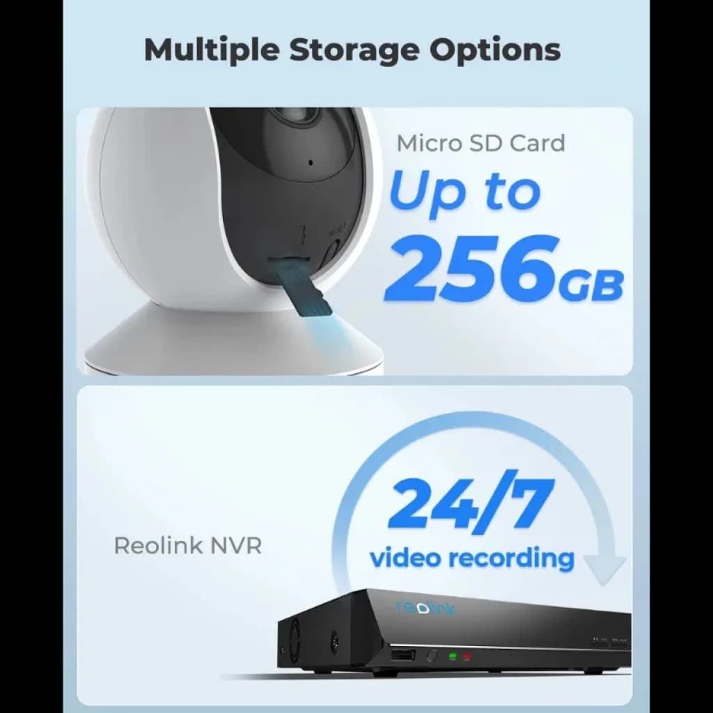 Reolink E Series E320 3MP: câmara IP WiFi com rotação de 355° e inclinação de 50°, lente preta/branca, visão noturna IR, controlo a partir de aplicação móvel e design compacto