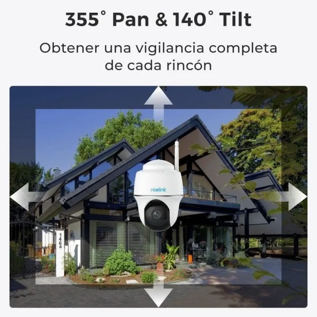 Reolink Argus Series B420 exterior, domo blanco con antena WiFi y lente negro PTZ - Ítem1