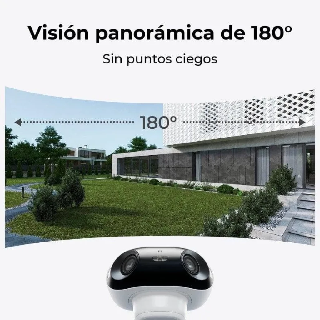 Reolink Argus Series B740X blanca con doble lente frontal, LED central y sensores, diseño orientable, ideal para vigilancia amplia en exteriores - Ítem3
