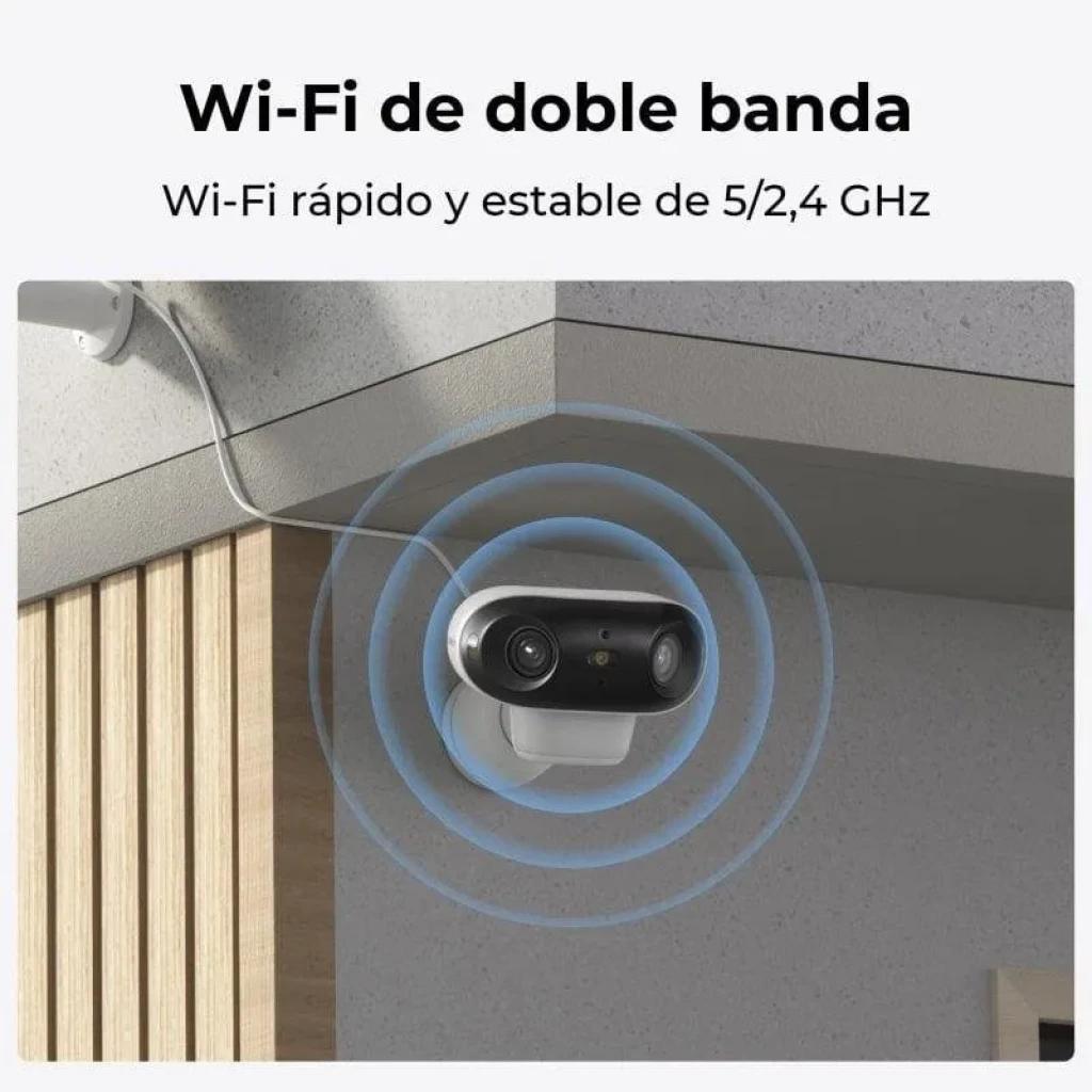 Reolink Argus Series B740X blanca con doble lente frontal, LED central y sensores, diseño orientable, ideal para vigilancia amplia en exteriores - Ítem5