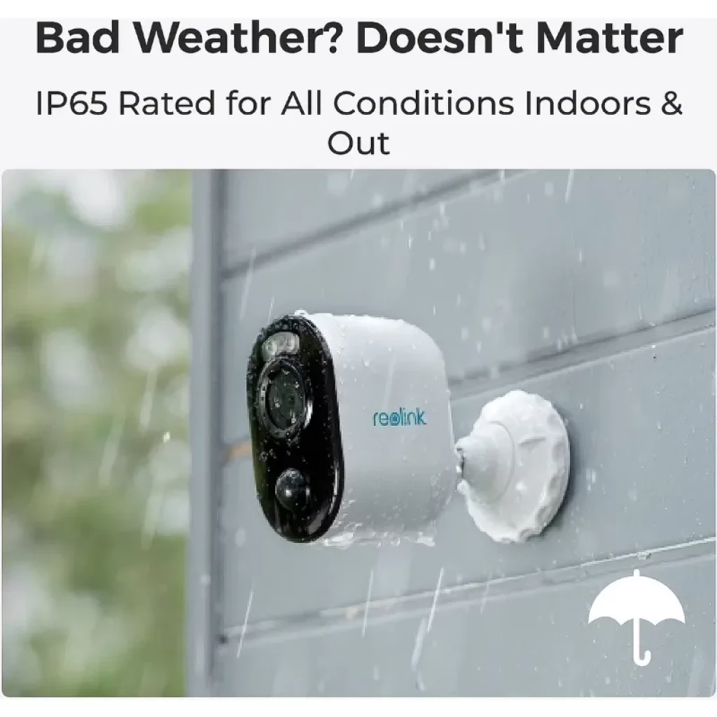 Câmara Reolink Argus Série B310 3MP com visão noturna a cores, lente grande angular, sensor PIR e suporte ajustável IP65 para exteriores - Item3