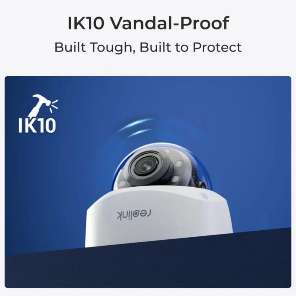 Reolink P437, cámara domo blanca con lente central y cuatro LEDs infrarrojos visibles - Ítem1