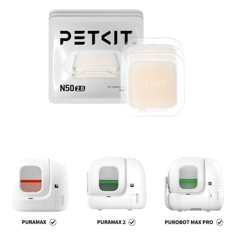 Eliminateur d'odeurs N50 2.0 pour bac à sable PETKIT PuraMax, PuraMax 2 et PUROBOT MAX PRO - Pack de 3 unités, bacs à sable compatibles