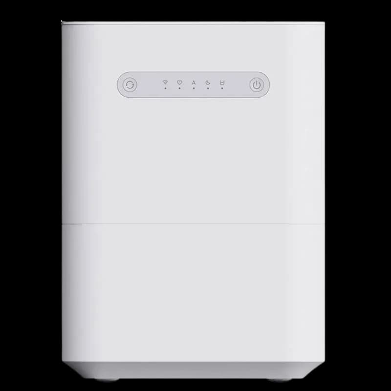 Smartmi Evaporative Humidifier 3 Lite – umidificador branco, design minimalista, painel frontal com botões táteis e indicadores LED, base estável e corpo