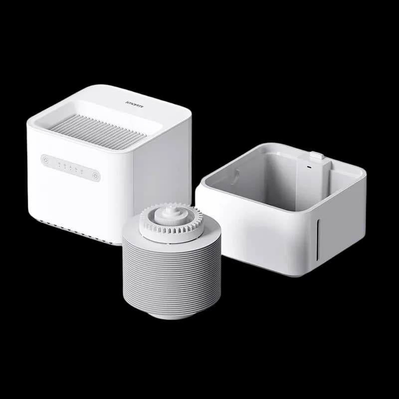 Smartmi Evaporative Humidifier 3 Lite - Umidificador modular branco com filtro cilíndrico, reservatório removível e painel frontal com LEDs e botões táctil