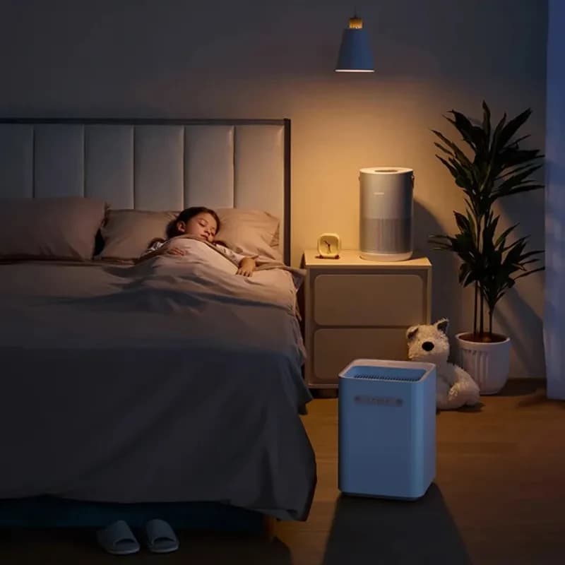 Smartmi Evaporative Humidifier 3 Lite Umidificador branco, design minimalista, silencioso ao lado da cama, luz suave noturna, ideal para quarto infantil