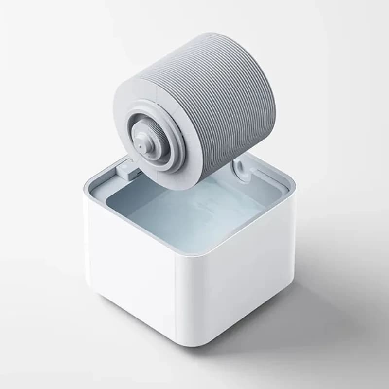 Smartmi Evaporative Humidifier 3 Lite - Umidificador com reservatório aberto e filtro cilíndrico removível cinza, design minimalista branco