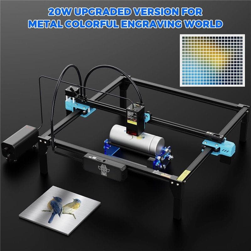 Graveur laser Two Trees TTS 20 Pro 20 W haute vitesse 30 000 mm/min 418 x 418 mm Noir caractéristiques