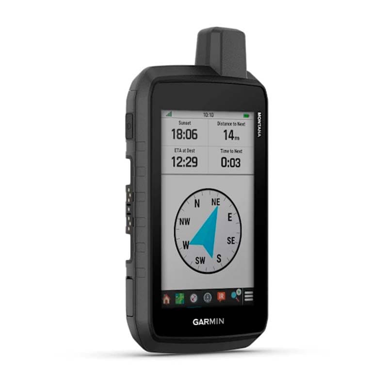 Garmin Montana 710 - vista frontal y lateral izquierdo