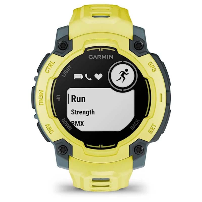 Garmin Instinct E 45mm Amarillo con Correa Amarilla - vista frontal