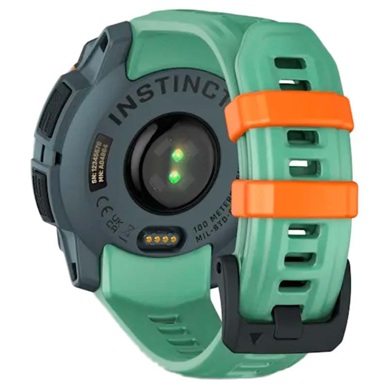 Garmin Instinct 3 AMOLED 45mm Verde con Correa Verde - vista trasera