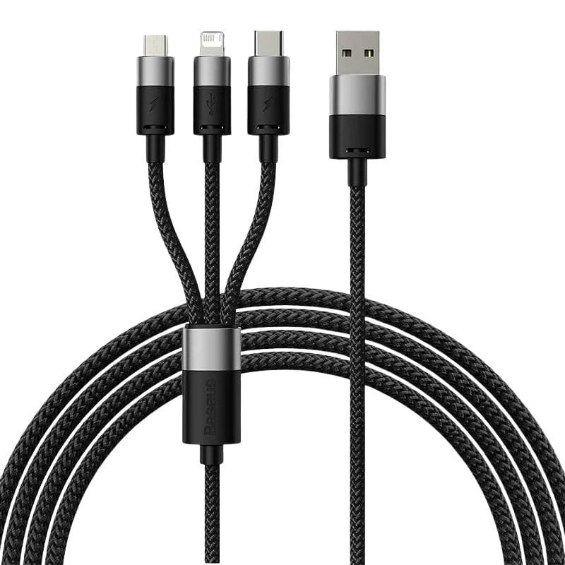 Baseus StarSpeed Series Negro - Cable USB 3 en 1 USB-C/Micro/Lightning - Ítem