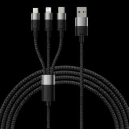 Baseus StarSpeed Series Black - Cabo USB 3 em 1 USB-C/Micro/Lightning USB