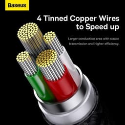 Baseus StarSpeed Series Black - Cabo USB 3 em 1 USB-C/Micro/Lightning imagem interna dos cabos