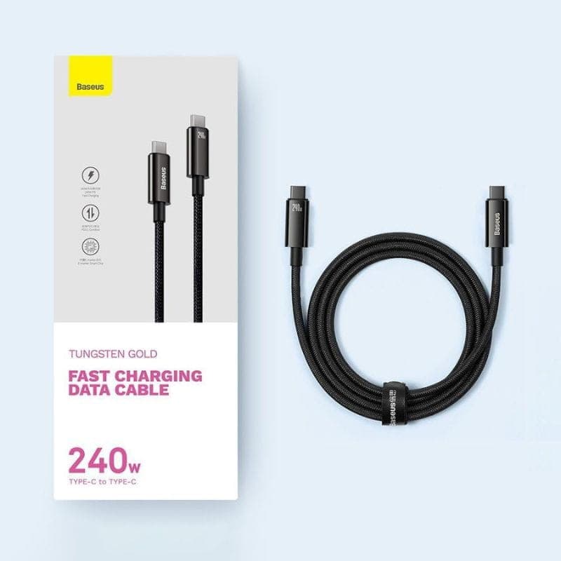 Baseus Tungsten Gold - Câble USB-C vers USB-C image avec boîtier