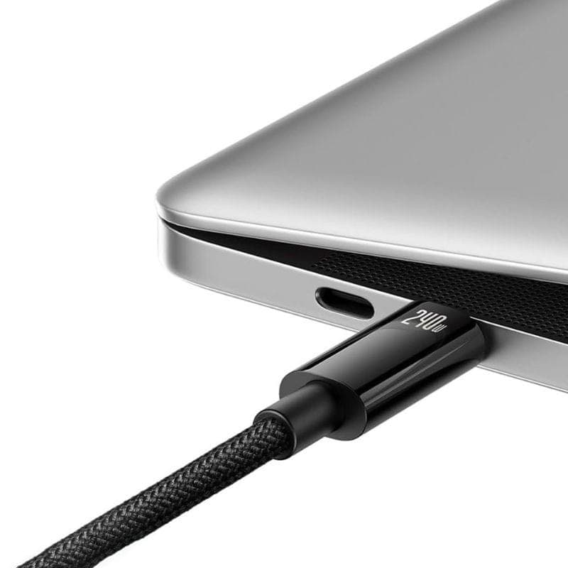 Baseus Tungsten Gold - Câble USB-C vers USB-C image avec ordinateur