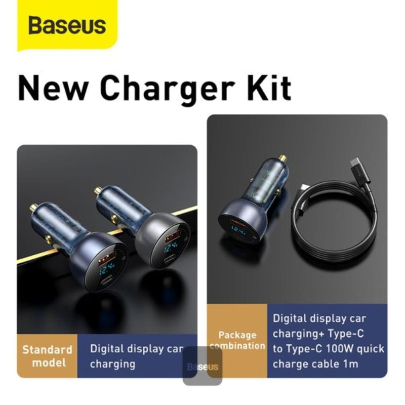Baseus Particular - Carregador de isqueiro USB e USB-C - Item1
