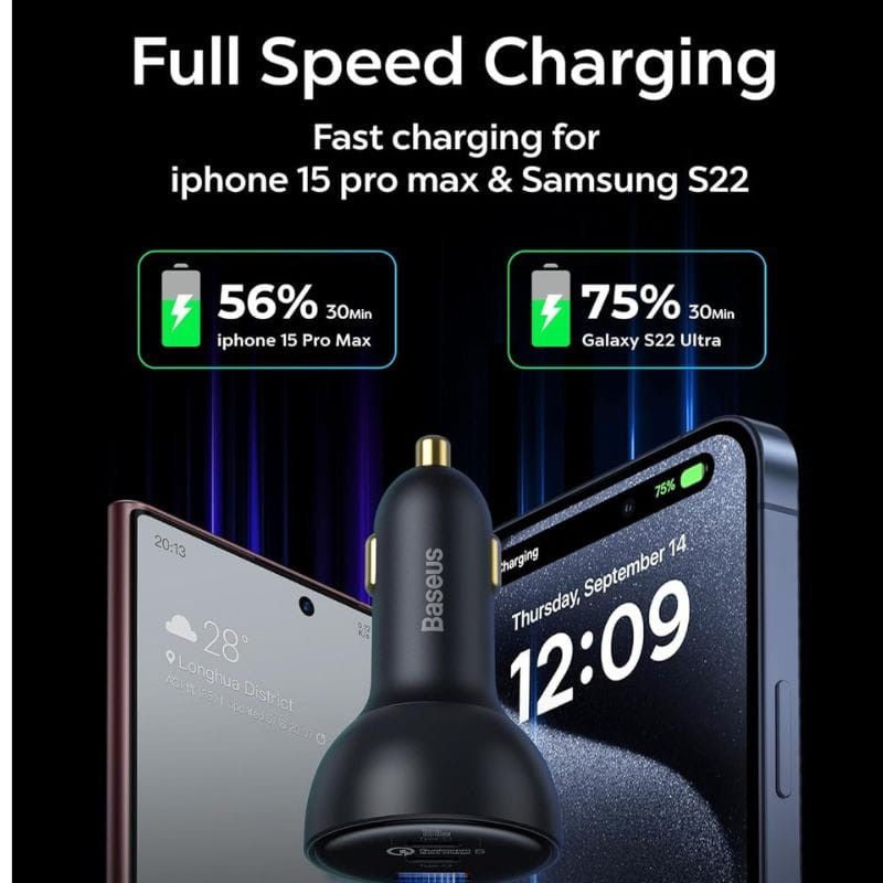 Baseus Qualcomm 160W - Chargeur de voiture 2xUSB-C 1xUSB-A - Ítem5