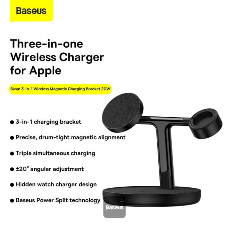 Baseus Swan 3 in 1 20W - Cargador inalámbrico - Ítem6