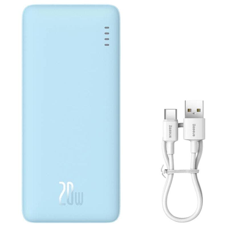 Baseus Airpow 10000 mAh 20W Azul - Power Bank imagen con el cable