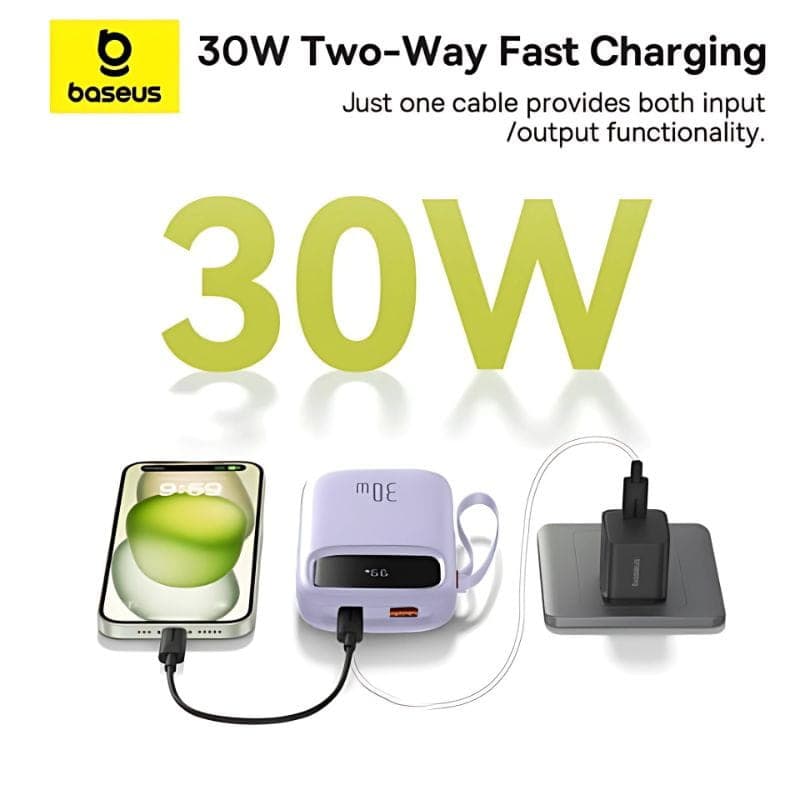 Baseus QPow 2 20000 mAh 30W - batterie externe - Noir - charge rapide