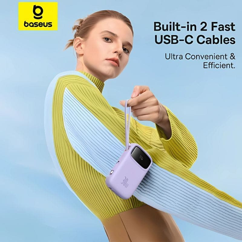 Baseus QPow 2 20000 mAh 30W - batterie externe - Noir  2 USB-C