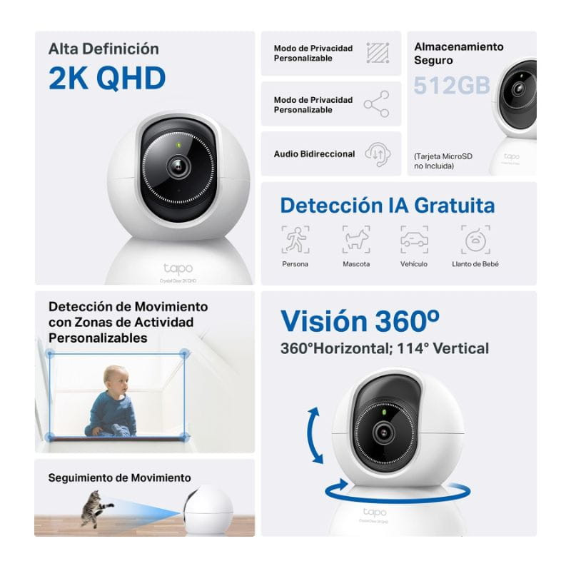 TP-Link Tapo C220 - Cámara de vigilancia Interior 2K - Ítem1