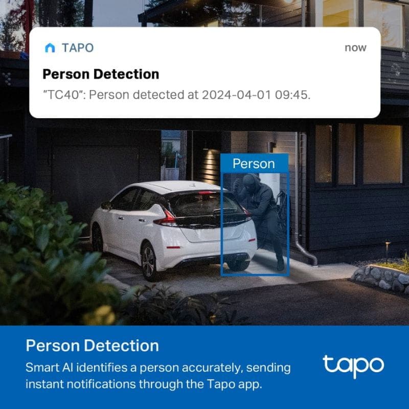 TP-Link Tapo TC40 Wi-Fi - Cámara de seguridad exterior. Detección con IA.
