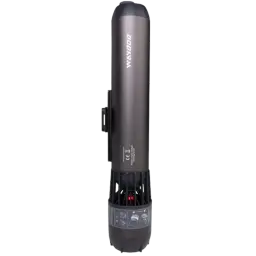 Waydoo Subnado Scooter sous marin ultra compact cylindrique, coque gris métal, grille de protection avant, indicateurs LED, fixation latérale discrète